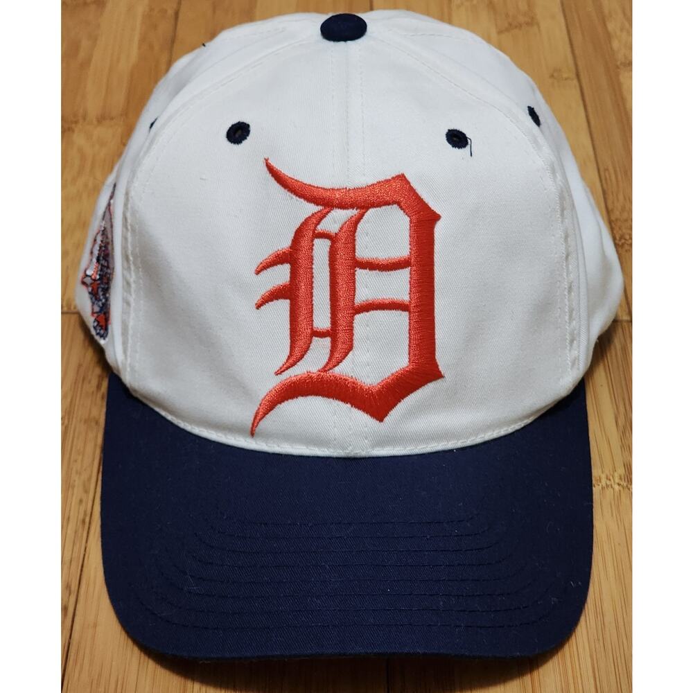 Vintage Detroit Tigers Hat Cap White Orange Embroidered Logo 7 MLB Baseball OSFM